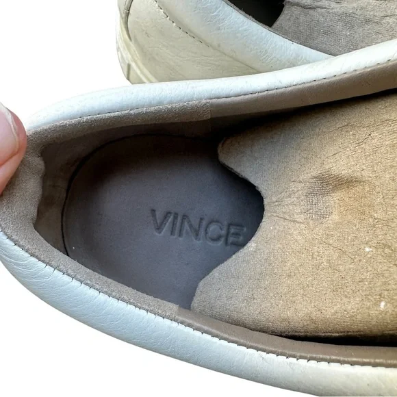 Vince Cream and grey Casual Slip-On sneaker leather size 9 - Picture 8 of 10